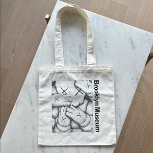 KAWS What Party Tote Bag - Black and Cream
